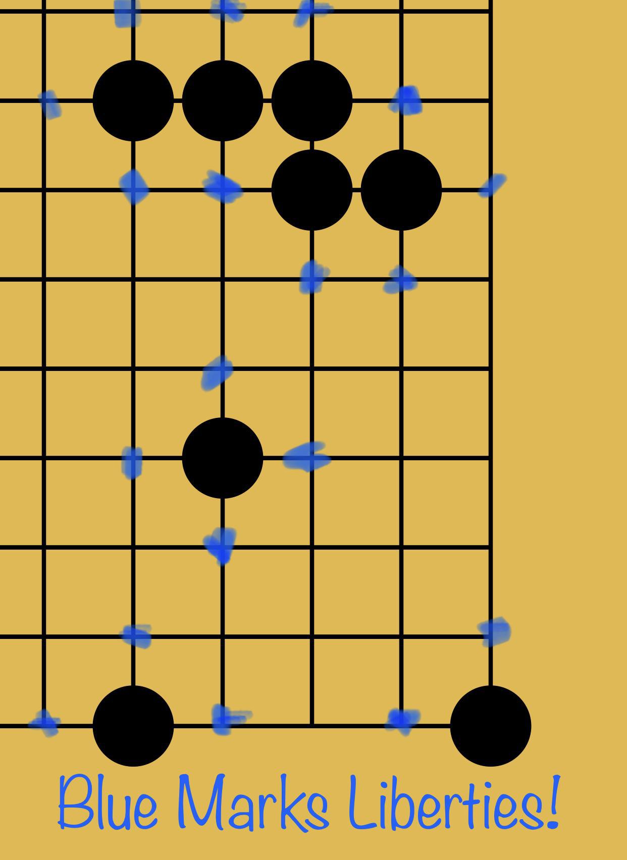 How liberties work in the board game of go.