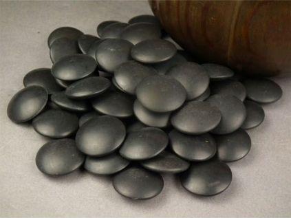 Black slate go stones